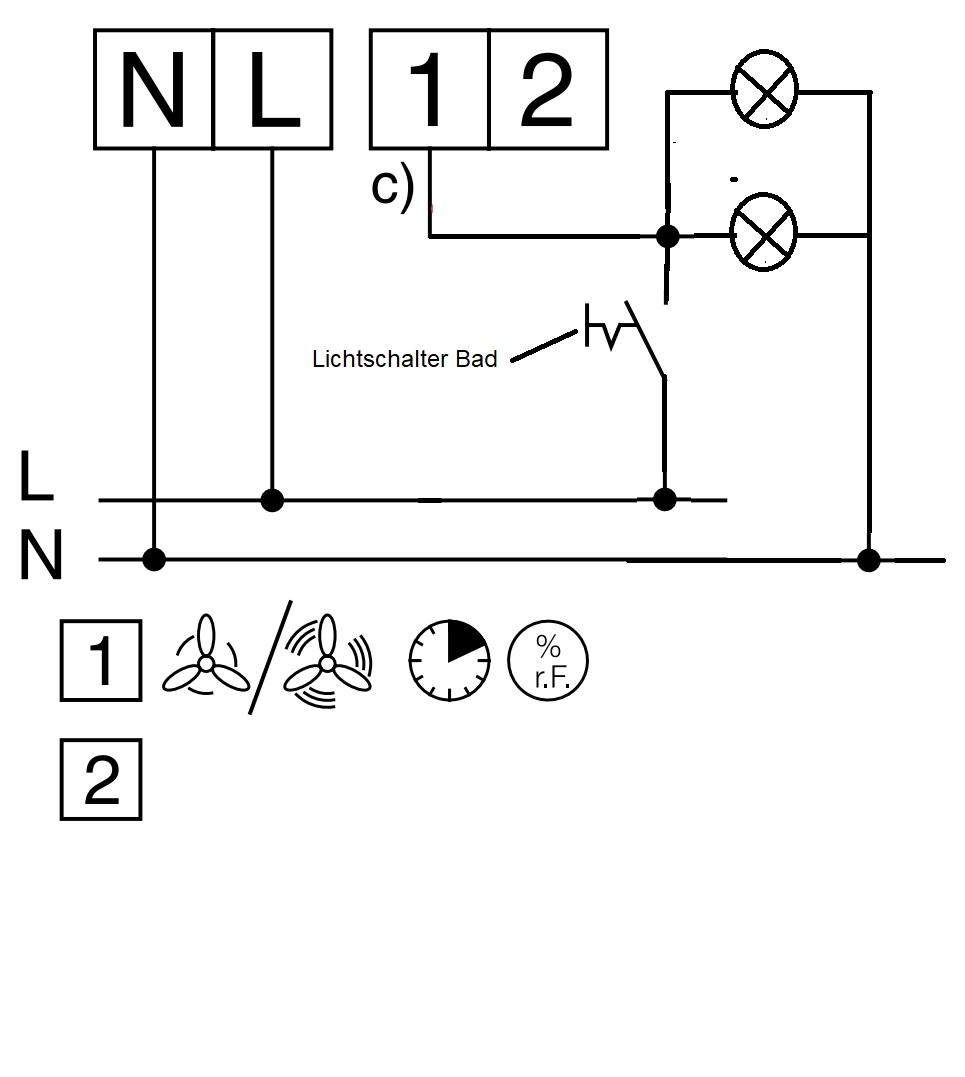 Wie am besten den Badlüfter anschließen? (Elektronik, Strom, Elektrik)