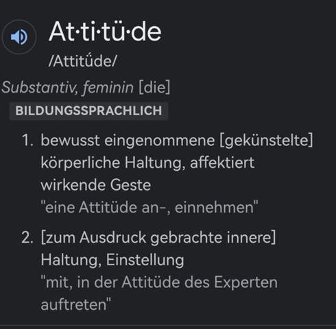 Synonyme für Attitüde Synonyme für Attitüde
