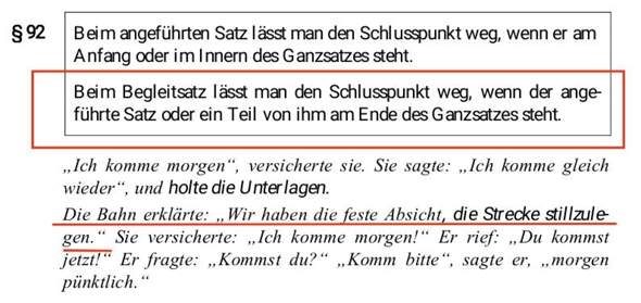 Punkt innerhalb oder außerhalb von Anführungszeichen? (Schule, Deutsch