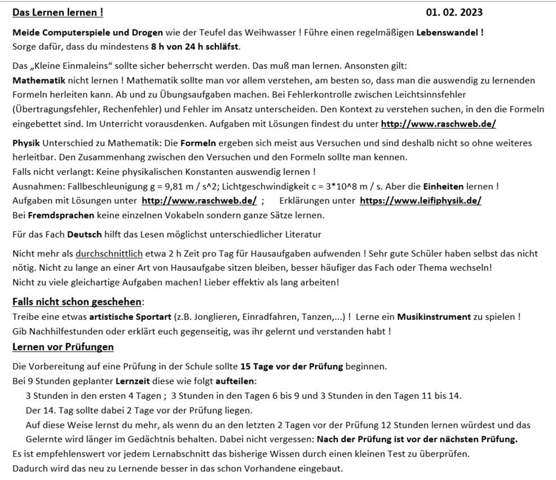 - (Schule, Studium, Lernen)