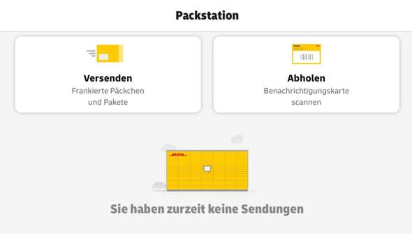 Die Sendung wurde zum Weitertransport aus der PACKSTATION entnommen
