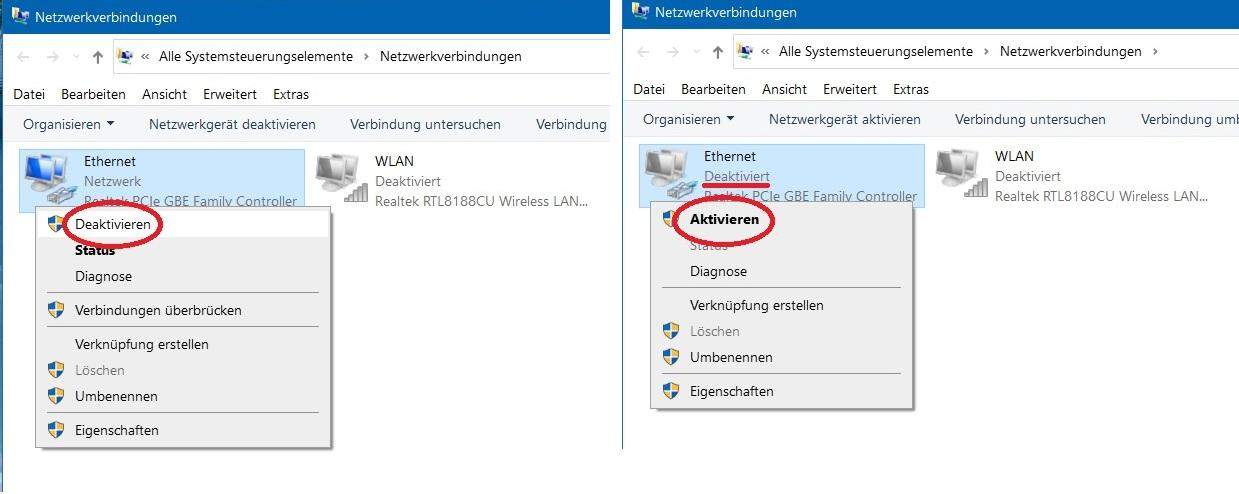 Der Adapter Lan Verbindung Wird Nicht Ordnungsgemäß Ausgeführt