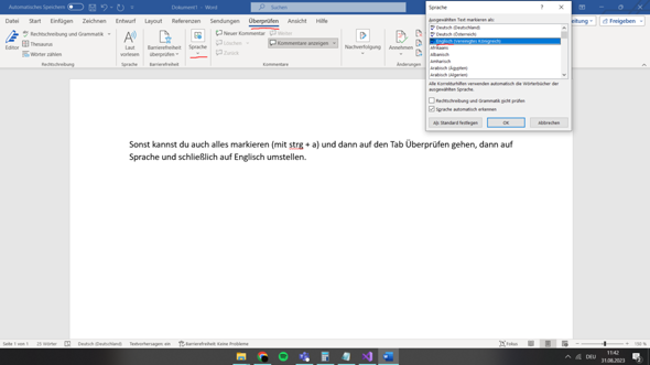 Fußnote Email Fußnote Sprache springt von englisch nach deutsch? (Microsoft Word ...