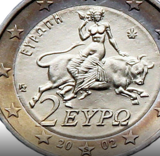 griechische 2 euro münze 2002 mit s im stern