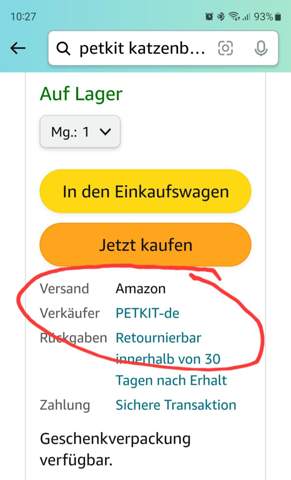  - (Amazon, Bestellung)