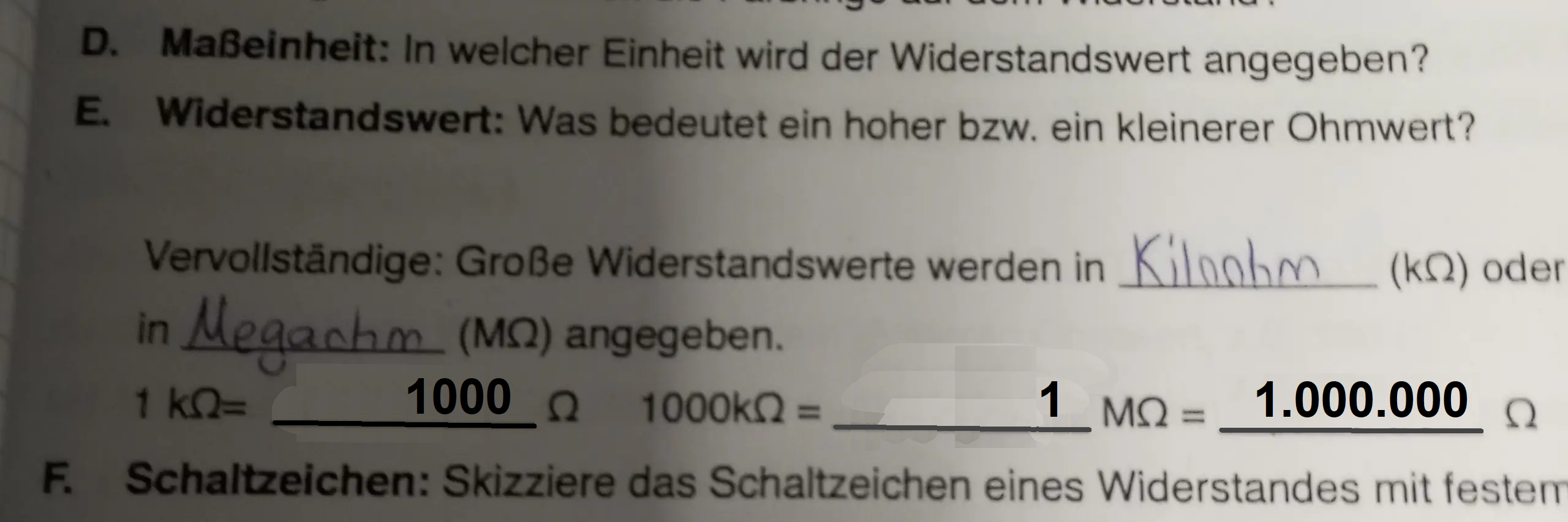 Ohm umrechnen? (Physik, Elektrik, Elektrizität)
