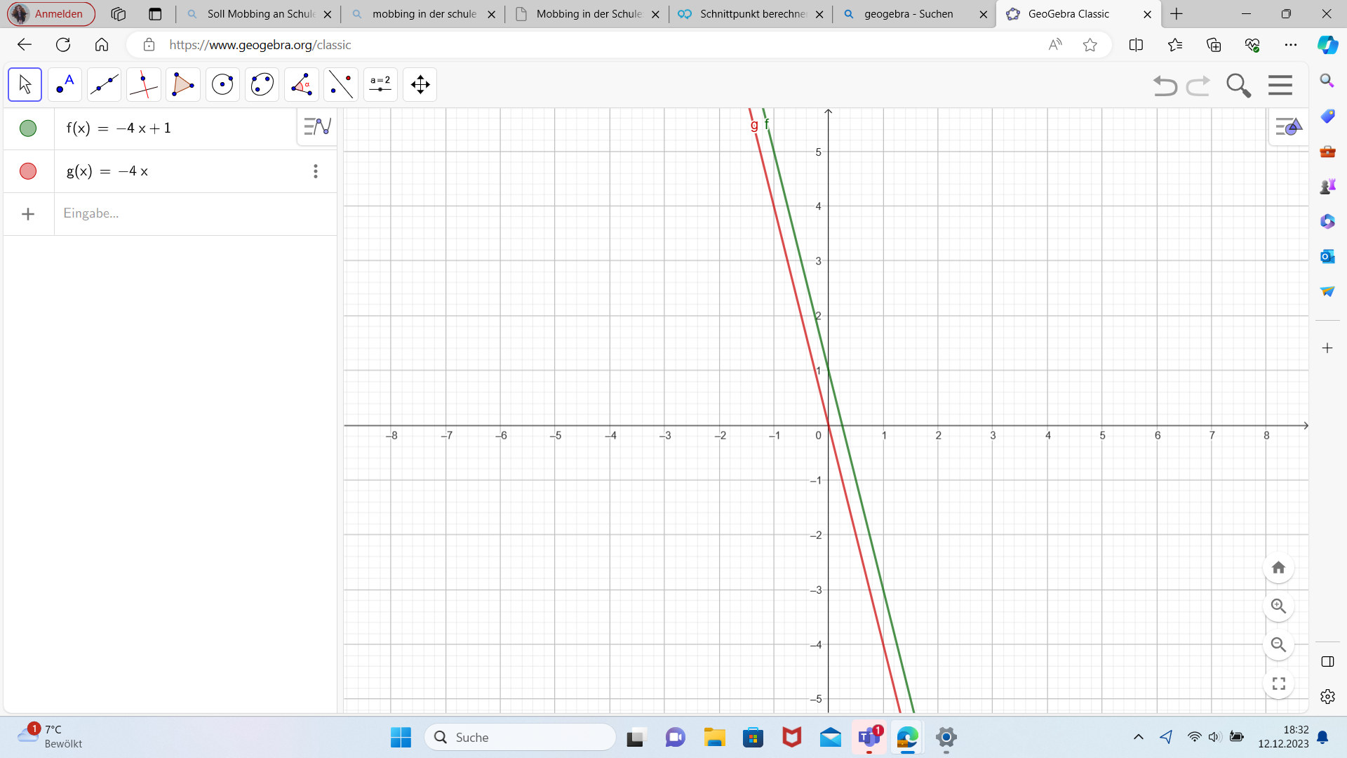 Schnittpunkt Berechnen Von Unwahren Gleichungen Mathematik Rechnen 