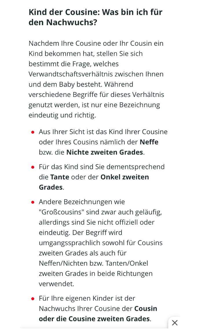 Verwandtschaft? Stieftochter meiner Cousine? (Verwandte)