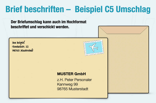 Wie beschrifte ich einen a5 Briefumschlag? (Deutschland, Post, Versand)