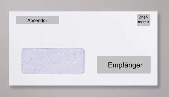 Wie Absender und Empfänger auf Brief mit Fenster? (Post, Versand, Paket)