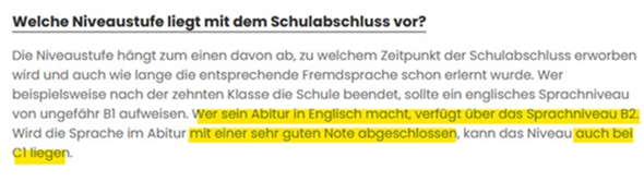 Englisch Niveau B2 Abitur