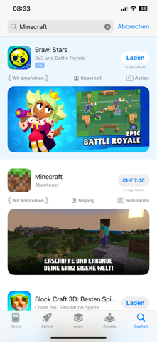 - (Minecraft, App Store)