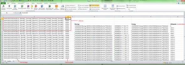 Mo-Fr-Wochenfilter - (Funktion, Microsoft Excel, Kalender)