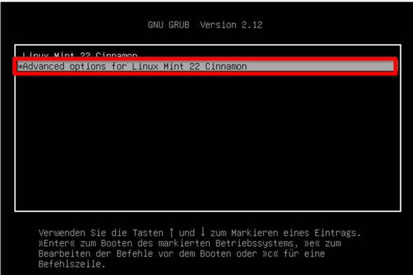- (booten, Linux Mint)