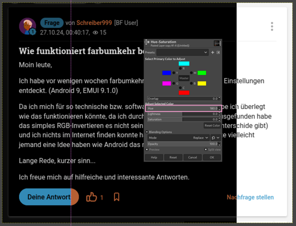 - (Android, RGB, farbumkehrung)