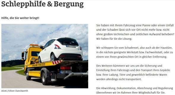 - (Werkstatt, Abschleppdienst)