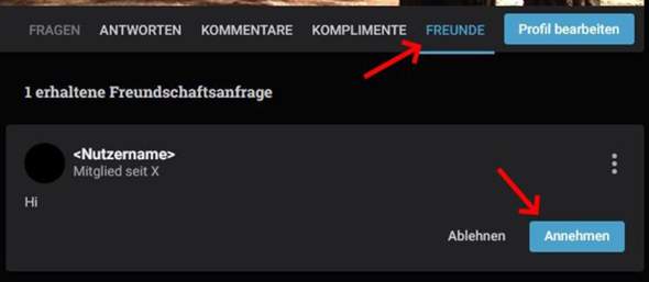 - (Freunde, gutefrage.net, Freunde einladen)
