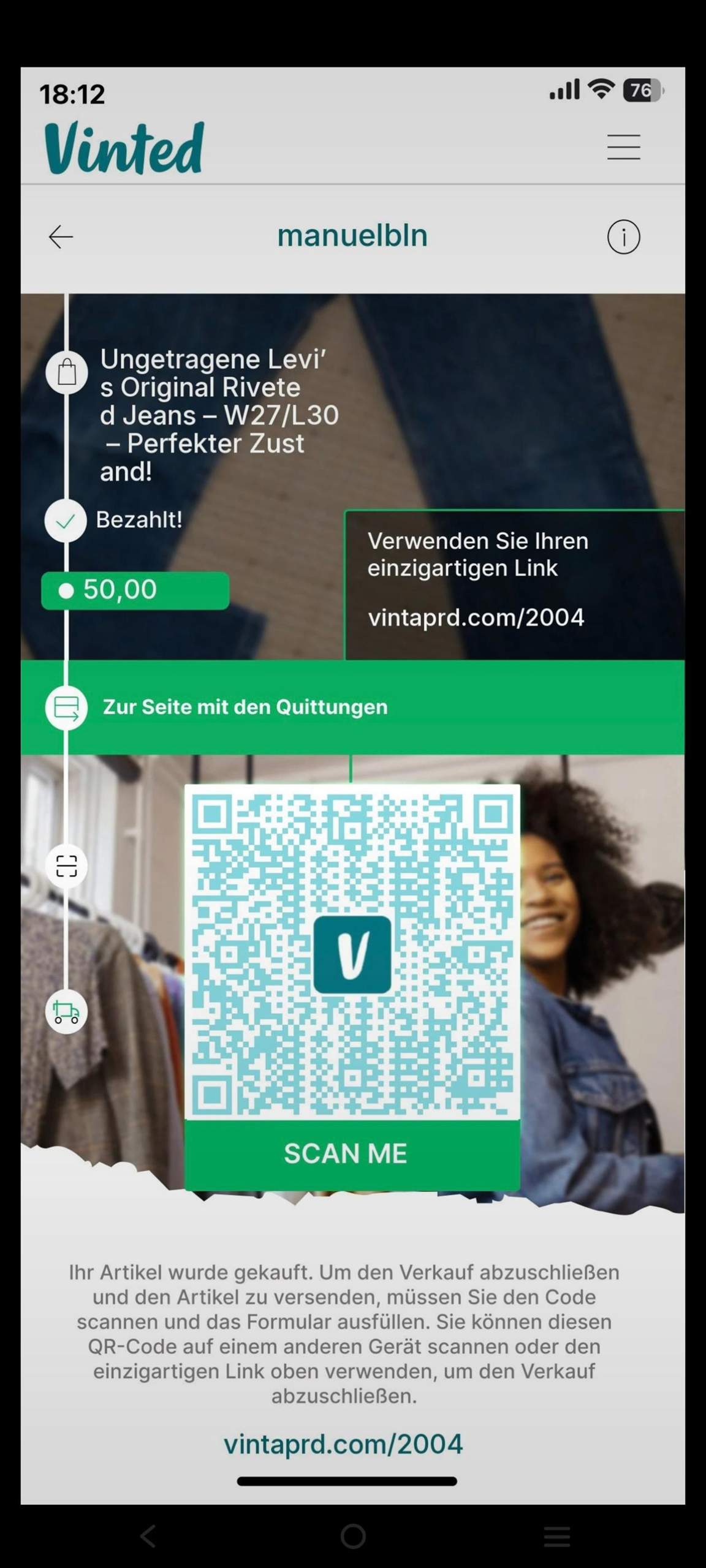 Vinted QR Code? (Betrug, Käuferschutz, Scam)