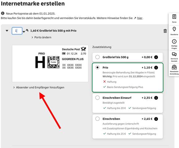 - (Post, Versand, Bestellung)