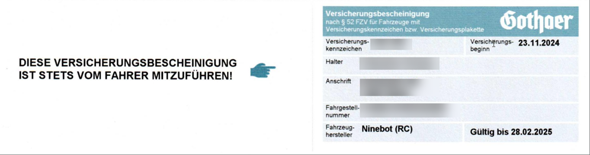 - (Versicherung, Zulassung, Xiaomi)