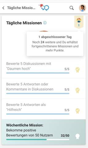 - (gutefrage-Nutzer, Tägliche Mission, Punktesystem)