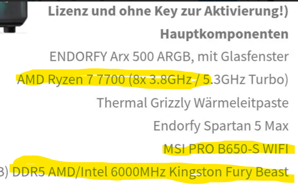 - (CPU, Mainboard, RAM)