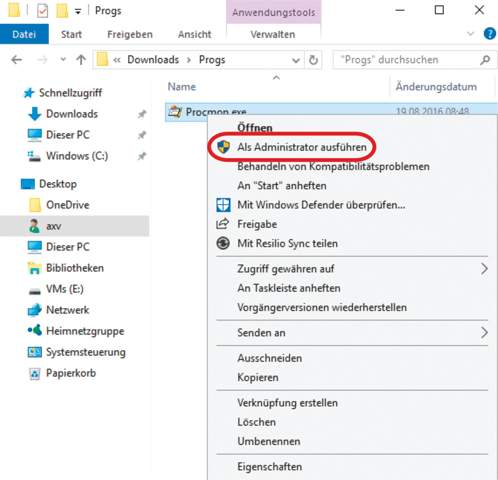- (Administrator, Dateisystem)