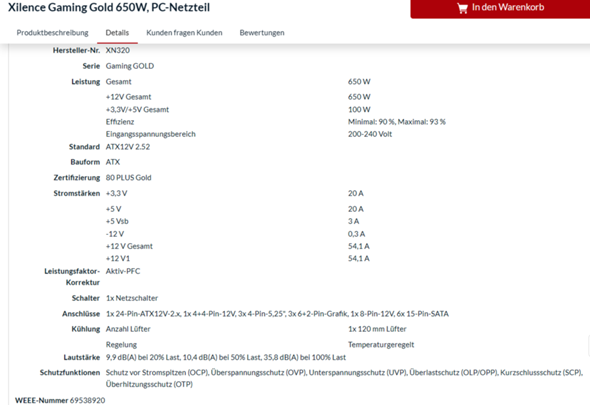 - (Gaming PC, Netzteil)