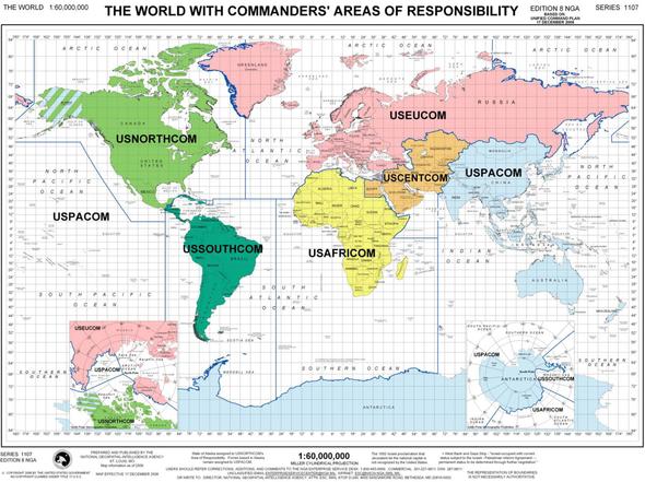 Die Welt eingeteilt in BesatzungszonenUSA OriginalCommandMap - (Geschichte, Politik, USA)
