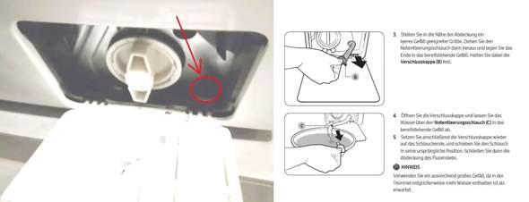 - (Waschmaschine, Flusensieb reinigen)