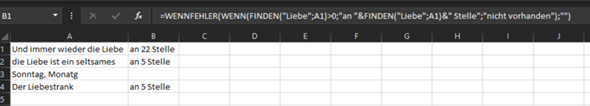 - (Formel, Microsoft Excel, Wortsuche)