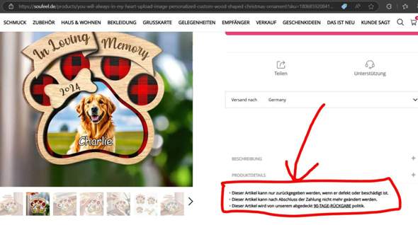 - (Versand, Bestellung, PayPal)