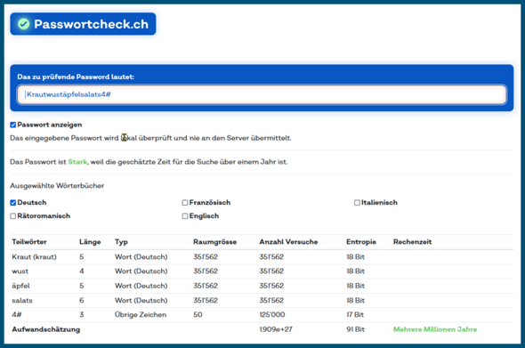 - (WLAN, Passwort)