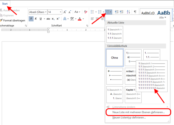 - (Microsoft Word, Office, Aufzählung)