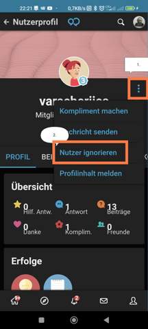- (blockieren, Sperre)