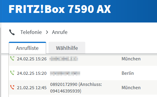 - (Telefon, Telefonnummer, FRITZ!Box 7590)