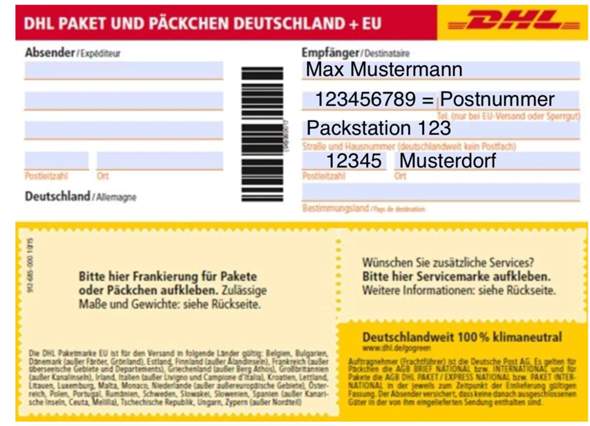 - (Versand, DHL Paket, Paketzustellung)