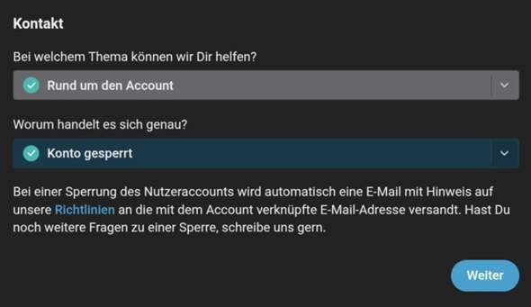 - (gutefrage.net-App, Bann, gebannt)