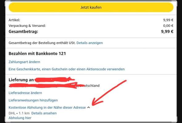 - (Amazon, Versand, DHL)