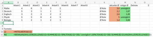 - (Schule, Noten, Microsoft Excel)