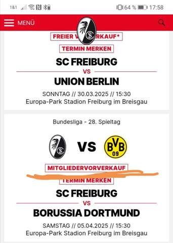- (Fußball, Tickets kaufen)