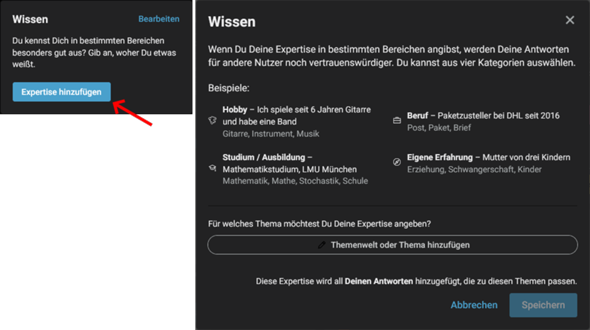 - (Hobby, Antwort)