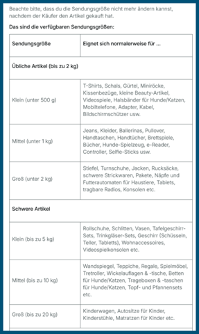 - (Kleidung, Buch, Post)