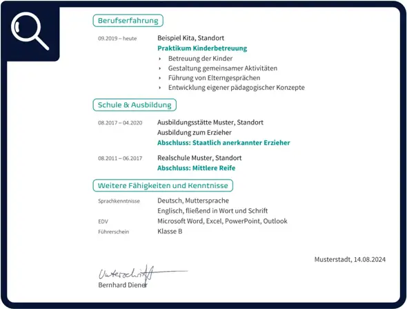 - (Bewerbung, Geld verdienen, Minijob)