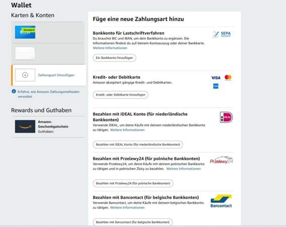 - (Amazon, Bestellung, PayPal)