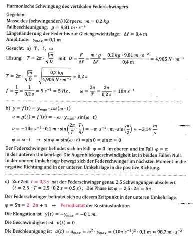 - (Schwingungen, Federpendel, harmonische Schwingung)