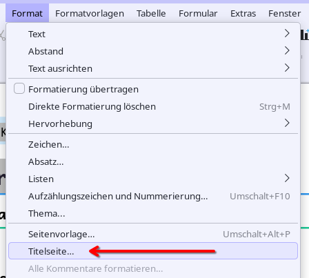 - (formatieren, LibreOffice)