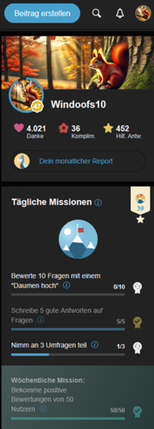 - (Punkte, Level, gutefrage-Nutzer)