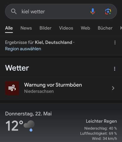 - (Regen, Gewitter, Sturm)