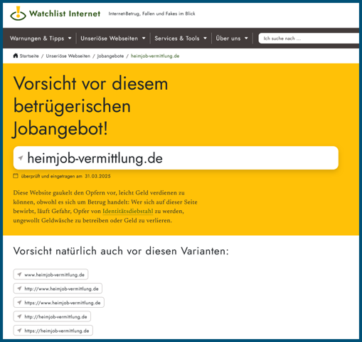- (Webseite, Betrug, Fake)